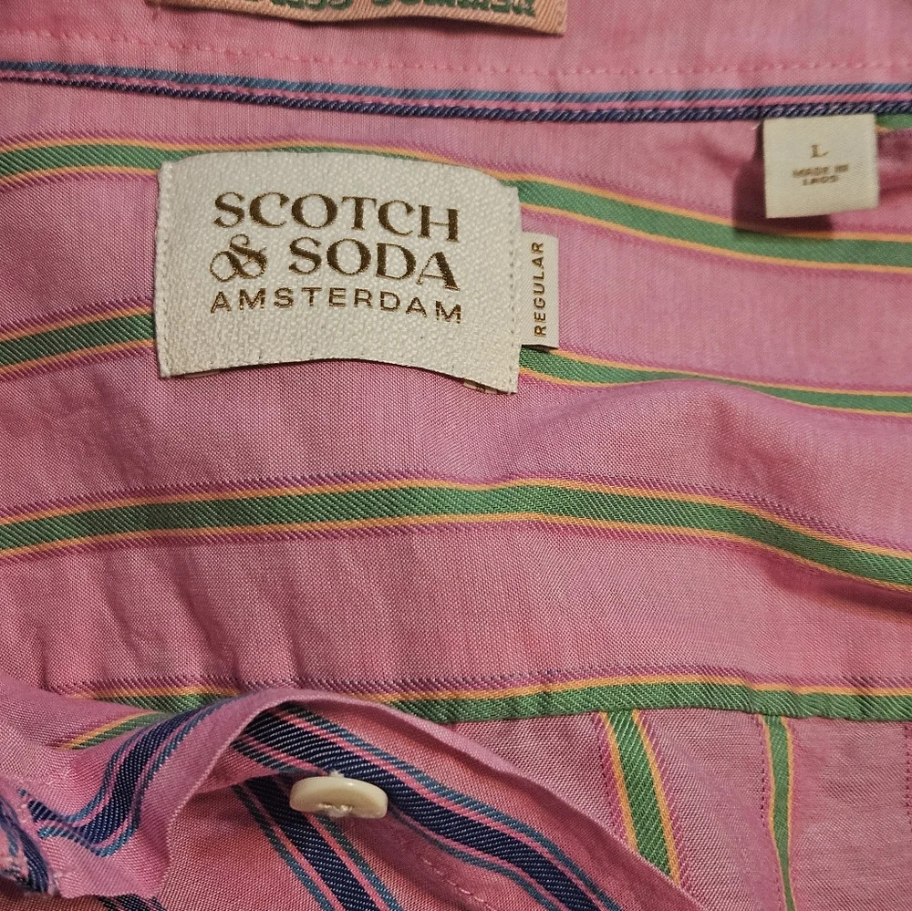 Scotch & Soda RegularFit Striped Shirt WithSleeve Adjustment Size Large - Picture 11 of 15